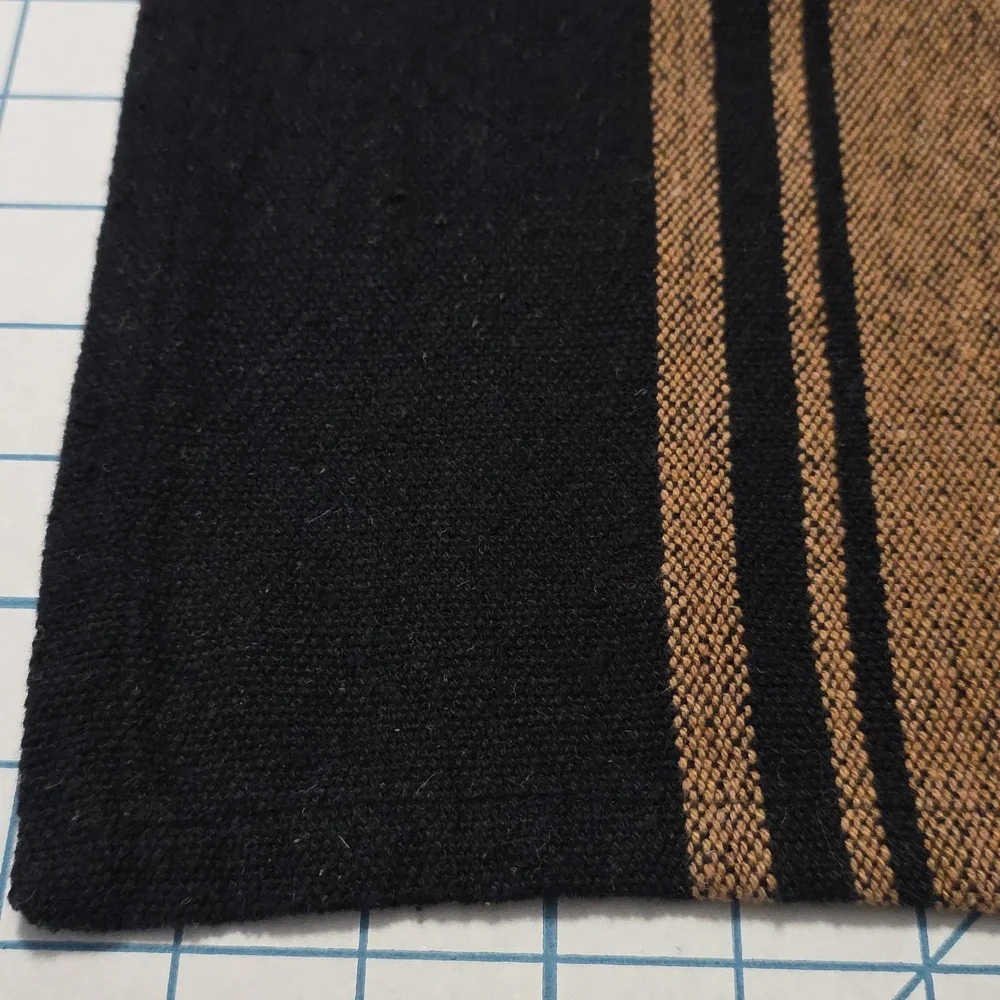 Black and Tan Table Runner, 14x28, Gently Preloved