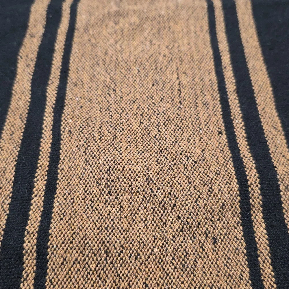 Black and Tan Table Runner, 14x28, Gently Preloved
