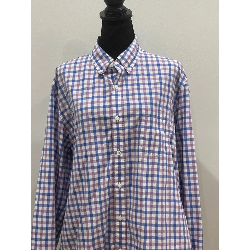 J. Crew XL Purple/Blue/White Collared Long Sleeve Slim Fit Button‎ Down