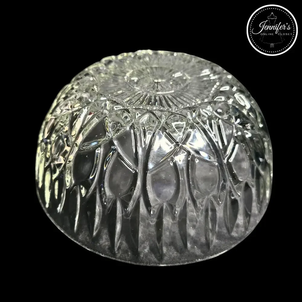 Pasari Indonesia Vintage Pretzel Clear Pressed Glass Serving Bowl