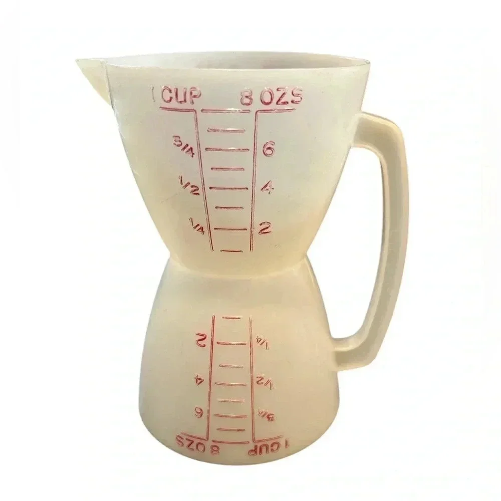 Tupperware Wet Dry 8 oz Double Measuring Cup 860 Red Letter Double Side Vintage