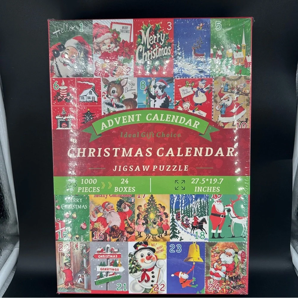 Christmas Advent Calendar Jigsaw Puzzle - Festive Red