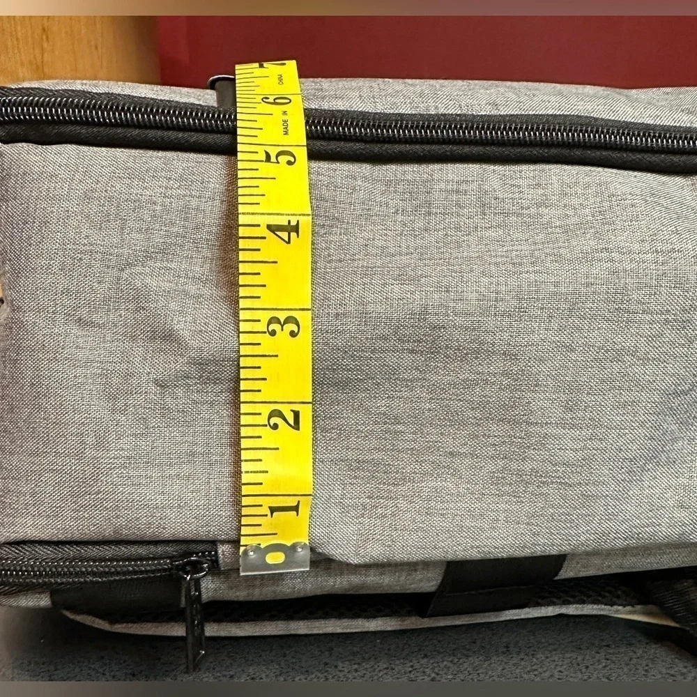 NWOT CRG Prestige Gray & Black Backpack with Adj Shoulder Straps & Multi Handles