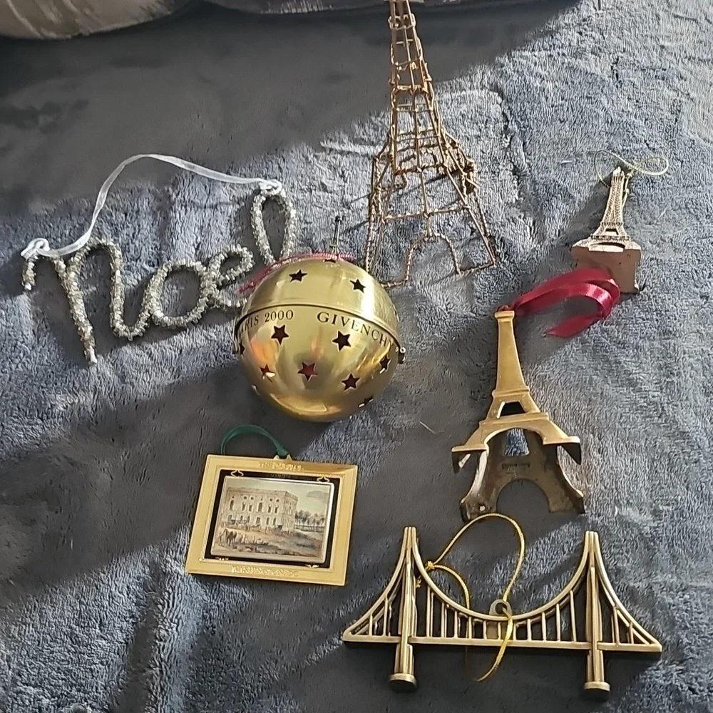 Lot of CHRISTMAS ornaments GIVENCHY Restoration HARDWARE Etc.