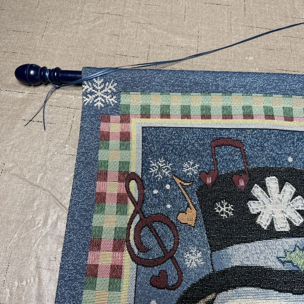 House Of Lloyd Snowmen & Dog Christmas Caroling Tapestry Wall Hanging 2011