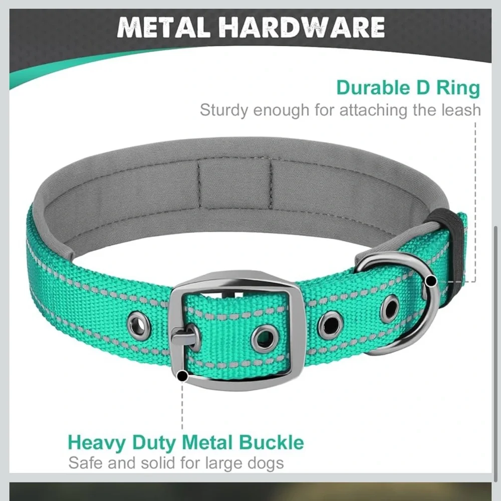 *Bundle Item 50% off* Dog Collar with Metal Buckle - Green Small 12-15” S