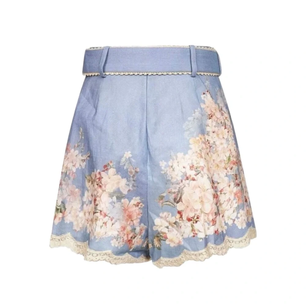 NWT Zimmermann Cascadian Linen Floral Dress Shorts Size AU 2 US 8