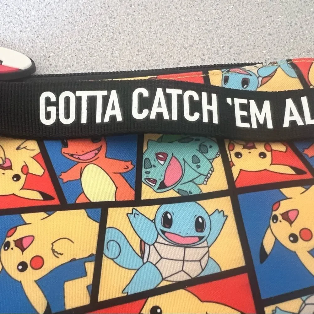 Colorful Pokémon Pouch with Wrist Strap pencil pouch, Gotta Catch 'Em All