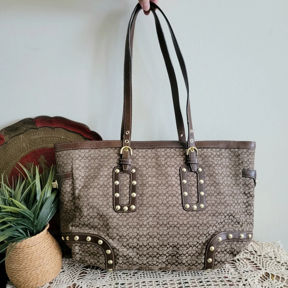 Coach Vintage Tote bag Rare Boho Gold Studded Purse