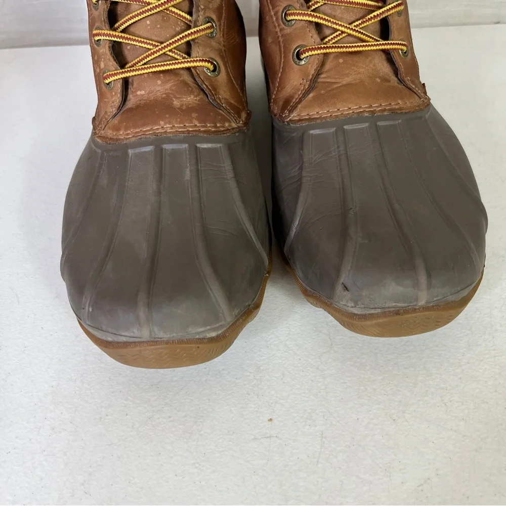 Sperry Avenue Duck Boots Leather Rubber Size 10 M Waterproof Brown STS12126 b13