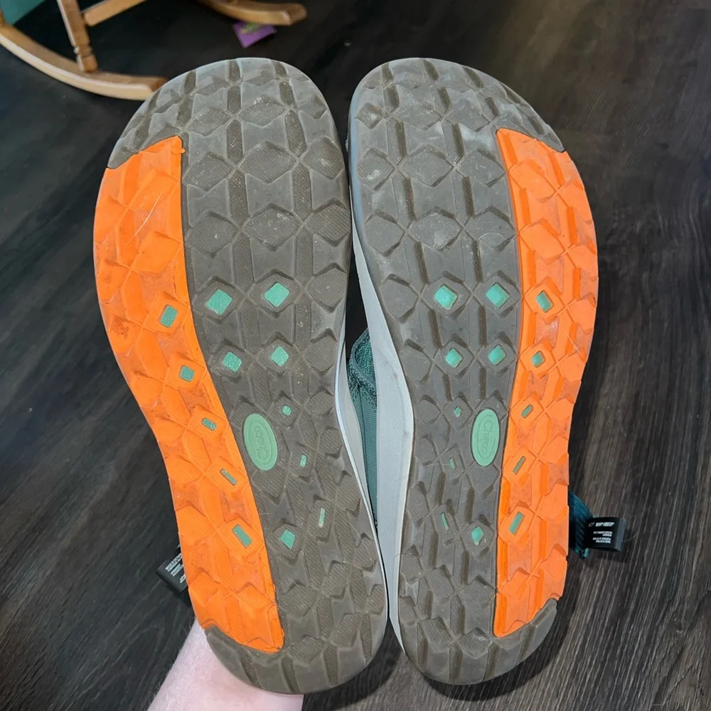 Chaco Teal and Orange Sport Sandals