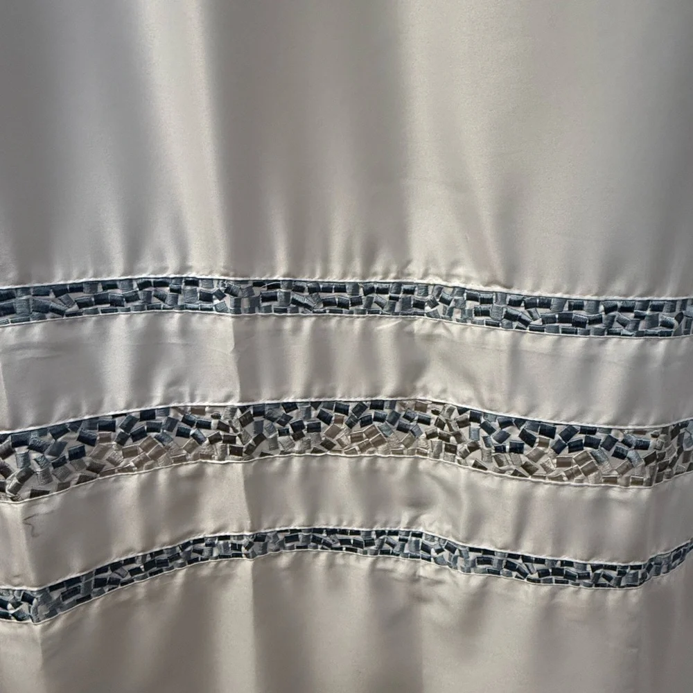 Elegant White and Blue Shower Curtain