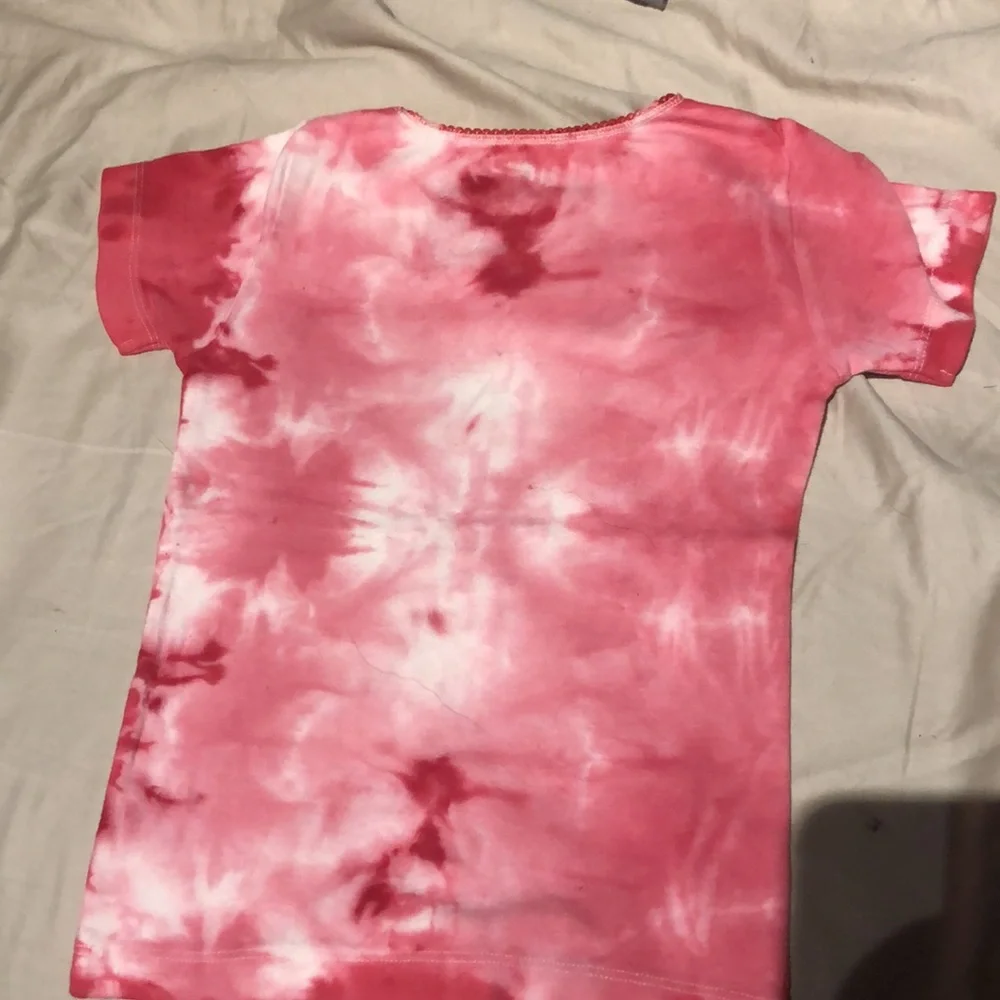 Girl’s pink hand dyed shirt. Marked size 6