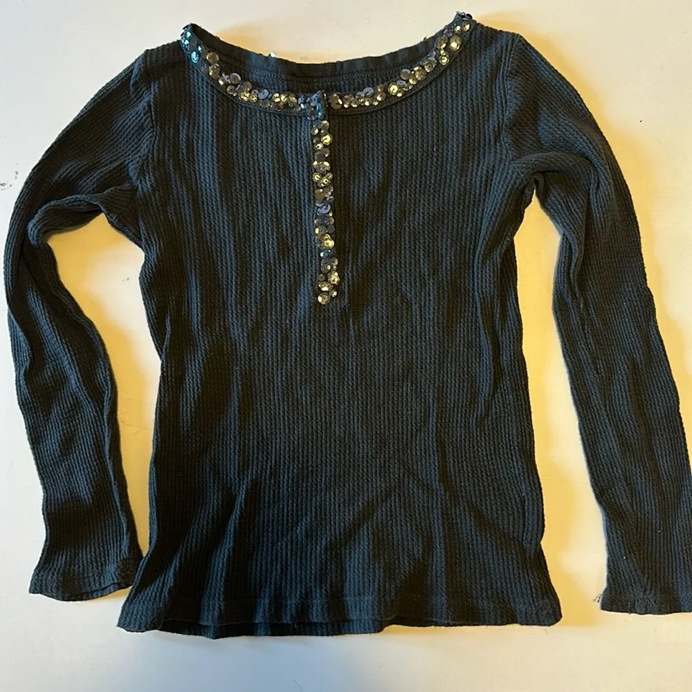 Crewcuts Waffle Henley with Sequins