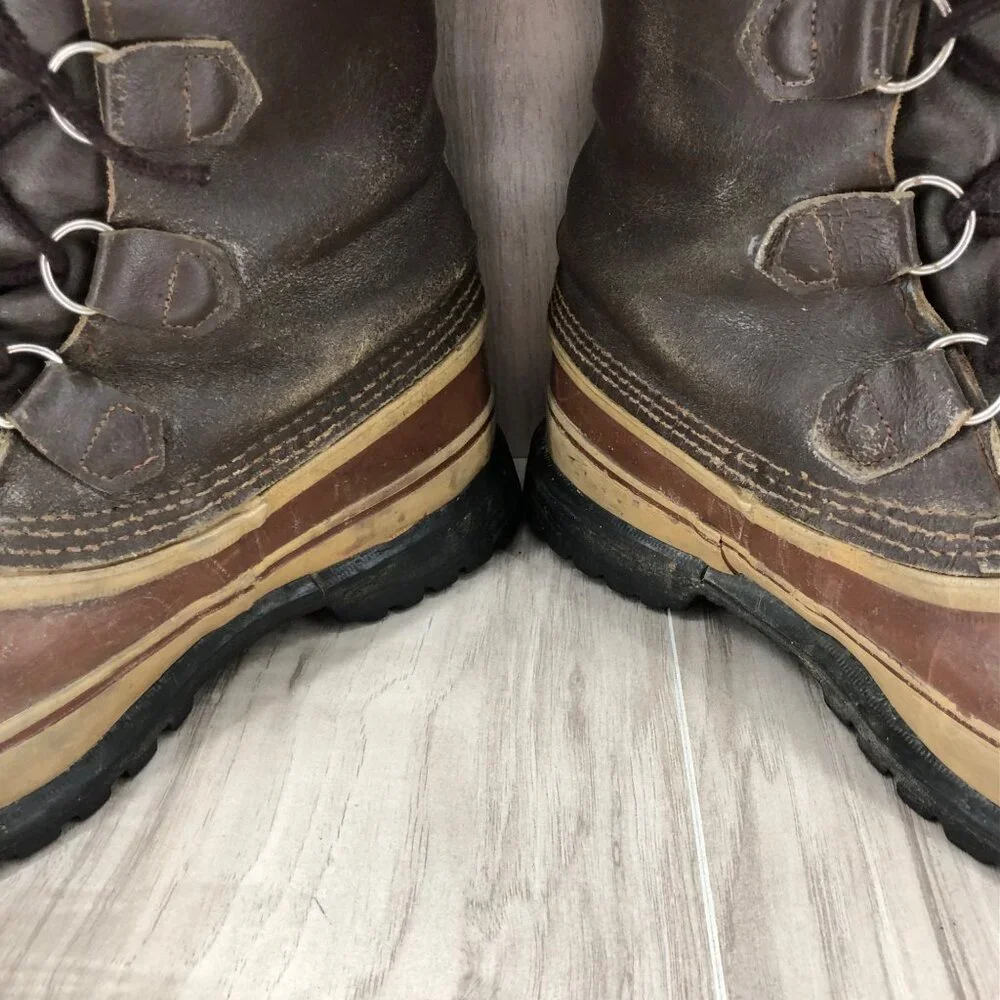 Kaufman Boots Mens 9 Brown Leather Duck Boot Winter Lined Lace Up