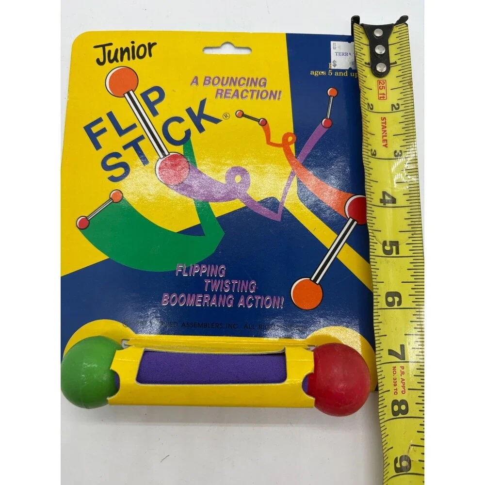 Vtg Junior Flip Stick Bouncing Action Toy Retro Ages 5+ Novelty Assemblers