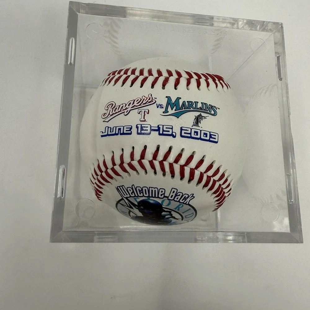 2003 Commemorative Florida Marlins Baseball Welcome Back Pudge Rangers v Marlins