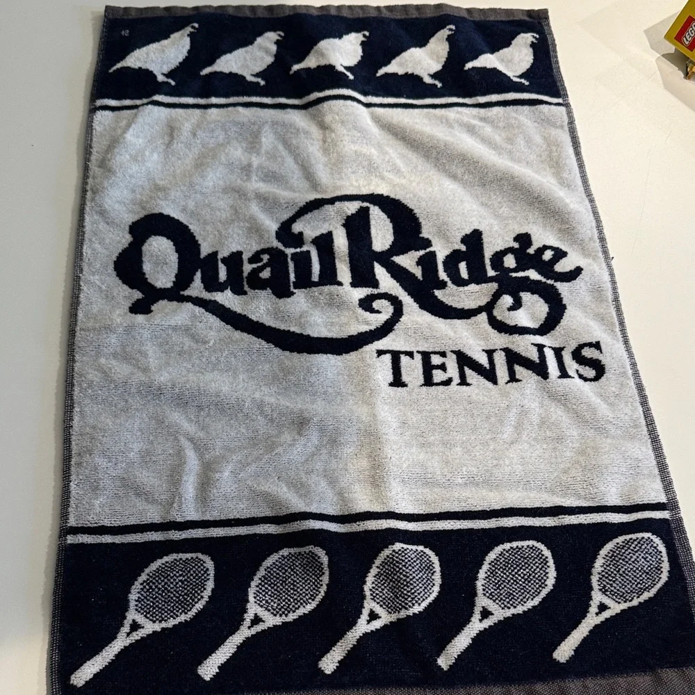 Tennis Hand Towel - Black and White