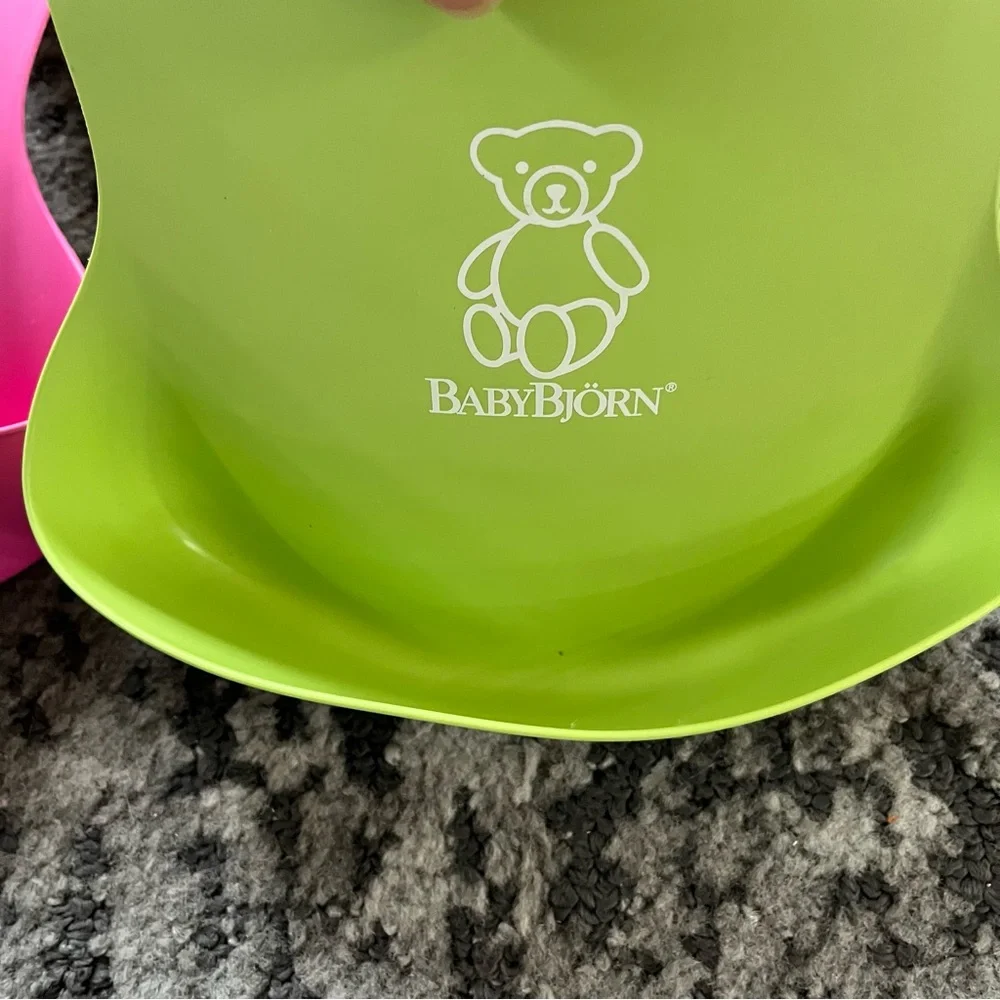 Baby Bjorn Pink and Green Soft Bib Set of 2