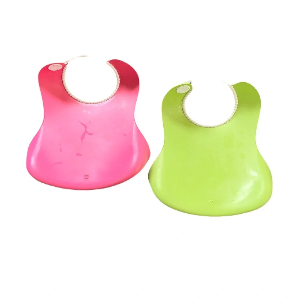 Baby Bjorn Pink and Green Soft Bib Set of 2