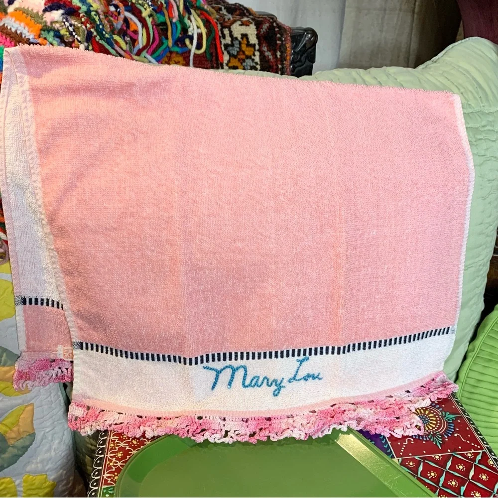 70s “Mary Lou” Embroidered Hand Towel