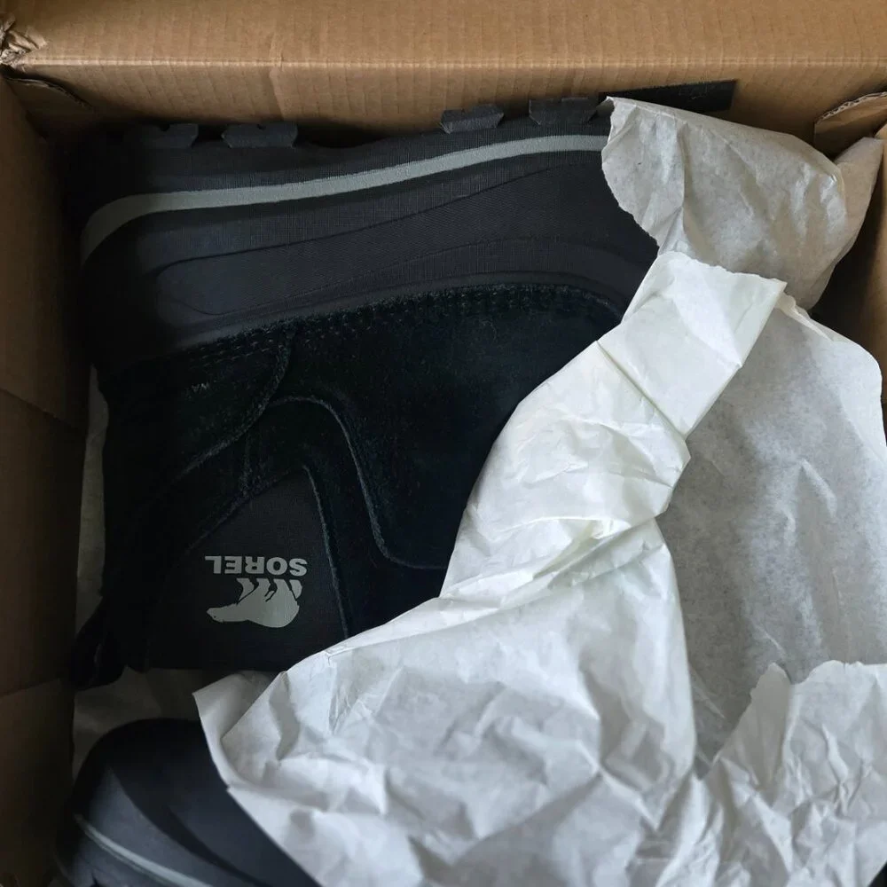 SOREL BUXTON BLACK PULL ON WATERPROOF MEN BOOTS SZ 12