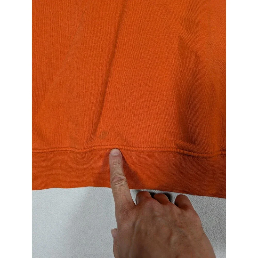 VTG Y2K Nike Essential Side Swoosh Orange Crewneck Sweatshirt XL Silver Tab