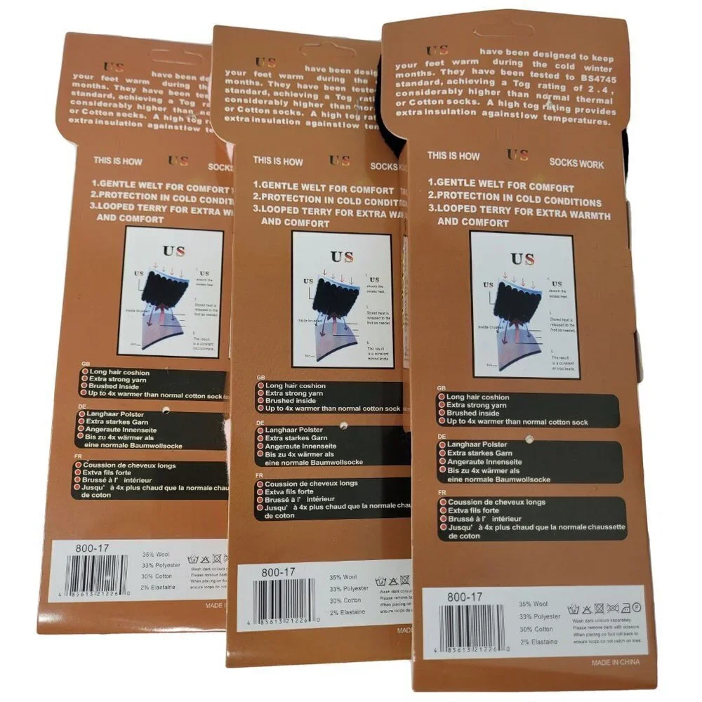 Women Merino Lamb Wool Socks, Thick Warm Winter Thermal Crew Socks, 3 Pairs. NEW