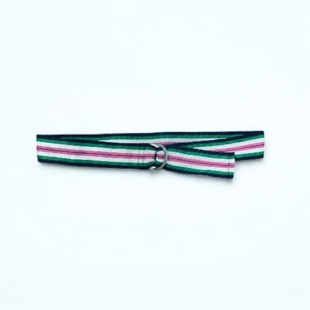 Ralph Lauren Green and Pink Kids Striped Belt