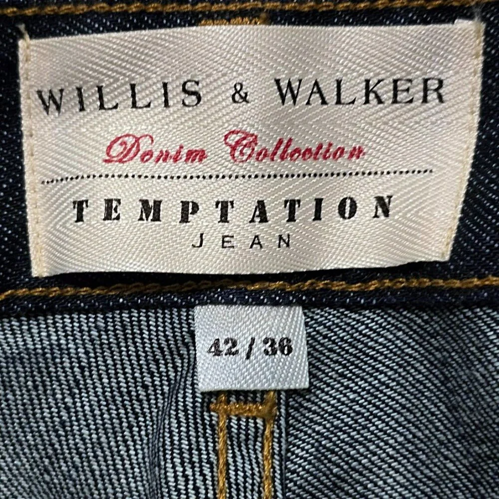 Nwt Willis & Walker Sz 42* Big & Tall Relaxed Fit Dark Wash Jeans USA Made 43x39