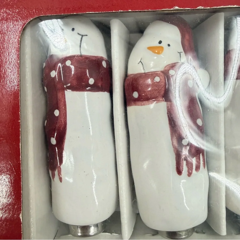 Christmas Butter Knives Cheese Spread - Bella Casa By Ganz Set Of 4 snowman