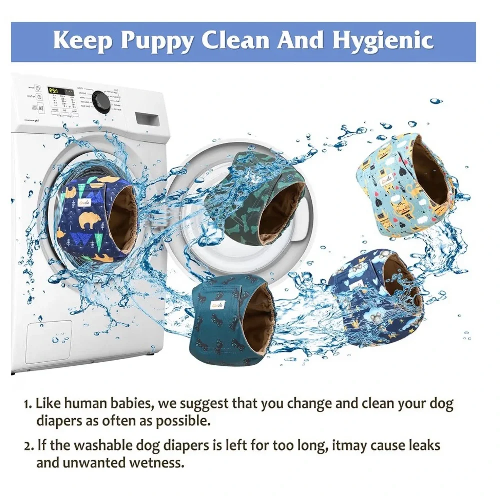 5 pk, size SM, Belly Band/diapers for male dogs for potty training/incontinence