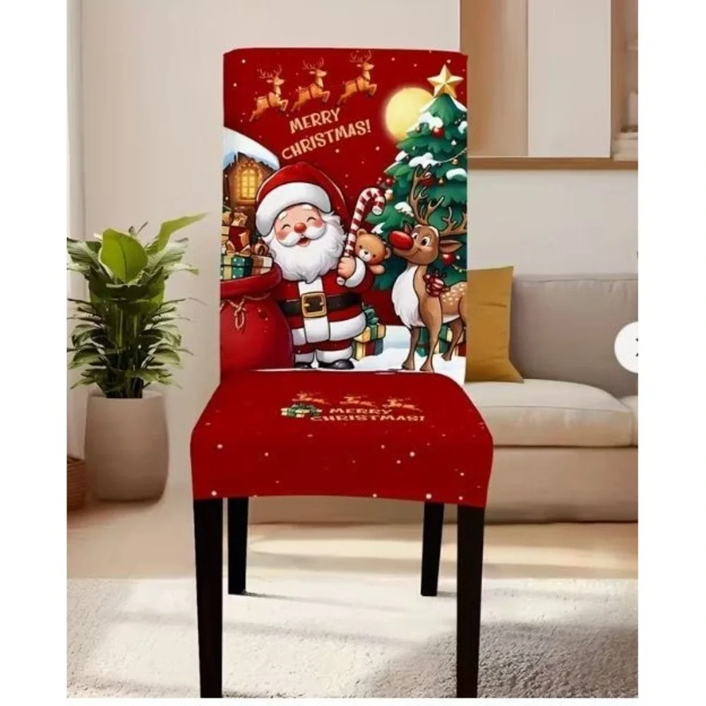 Set of 6 Stretch Christmas Chair Covers