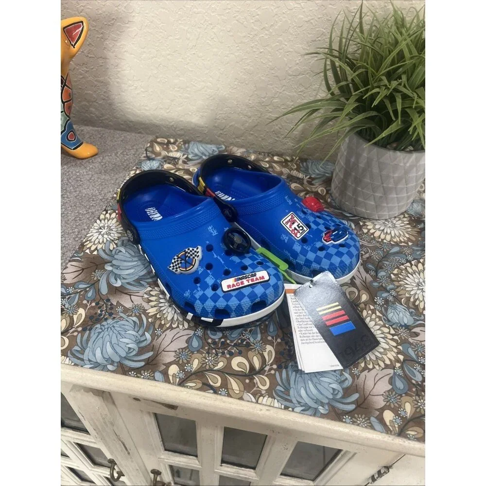 Crocs Unisex Kids NASCAR Bright Cobalt Durable Croslite Clog Size J 5