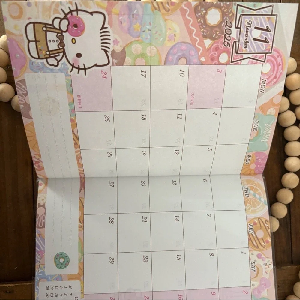 Sanrio 2025 Hello Kitty Calendar 5x7 –‎ Rare Kawaii Stationery Collectible
