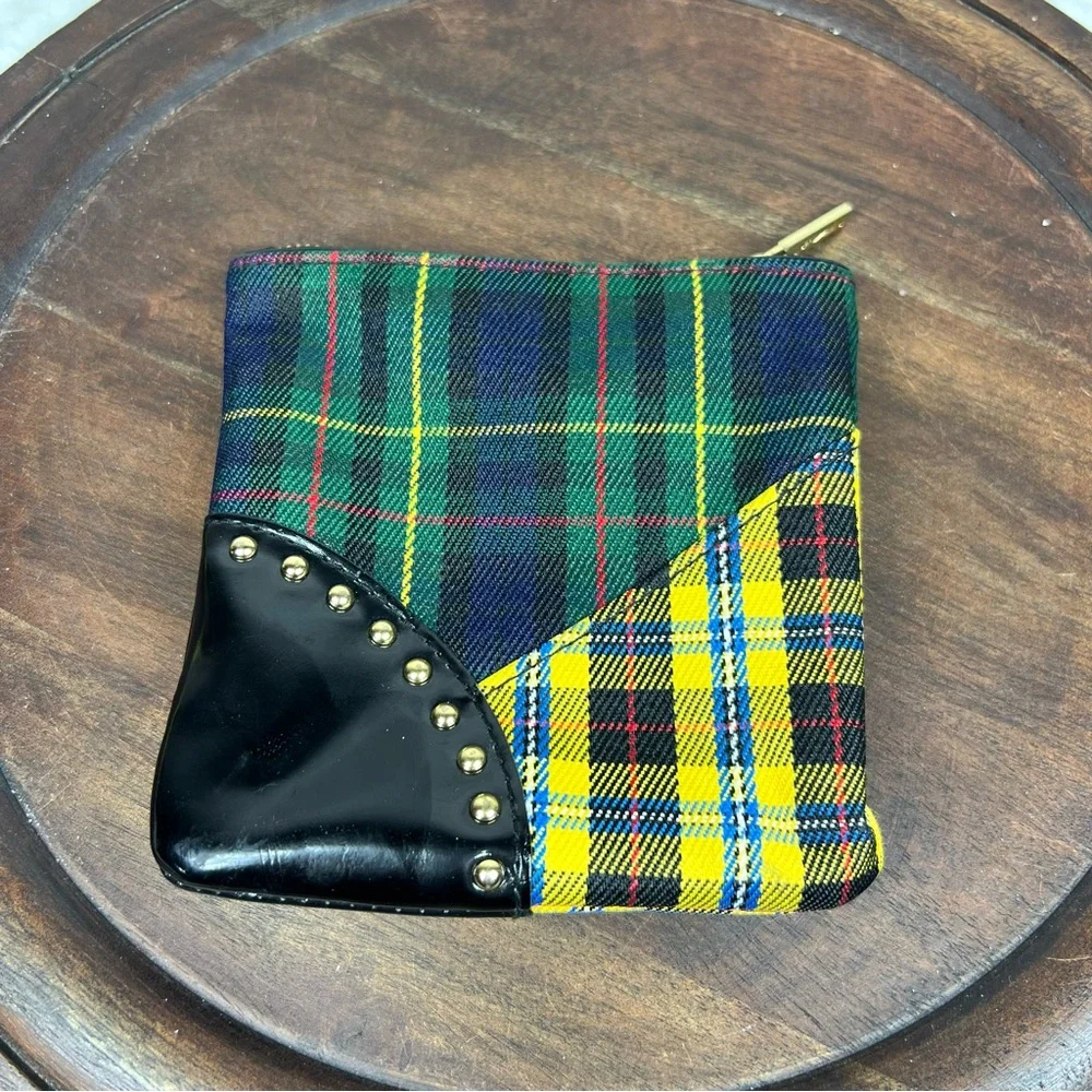 MAC Noble Knights Collection Plaid Coin Purse Makeup Cosmetics Bag