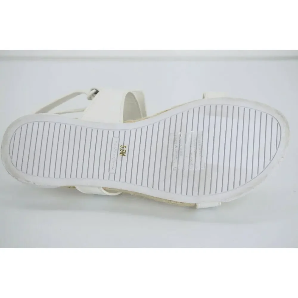 Tory Burch Bumper Espadrille Flat Beach Sandals Size 5.5 Hook Loop NIB Rope
