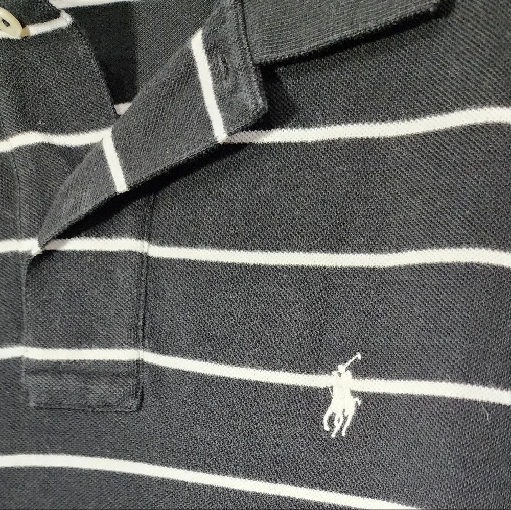 Vintage Ralph Lauren Striped 100% Cotton Polo Shirt Men's Large Used