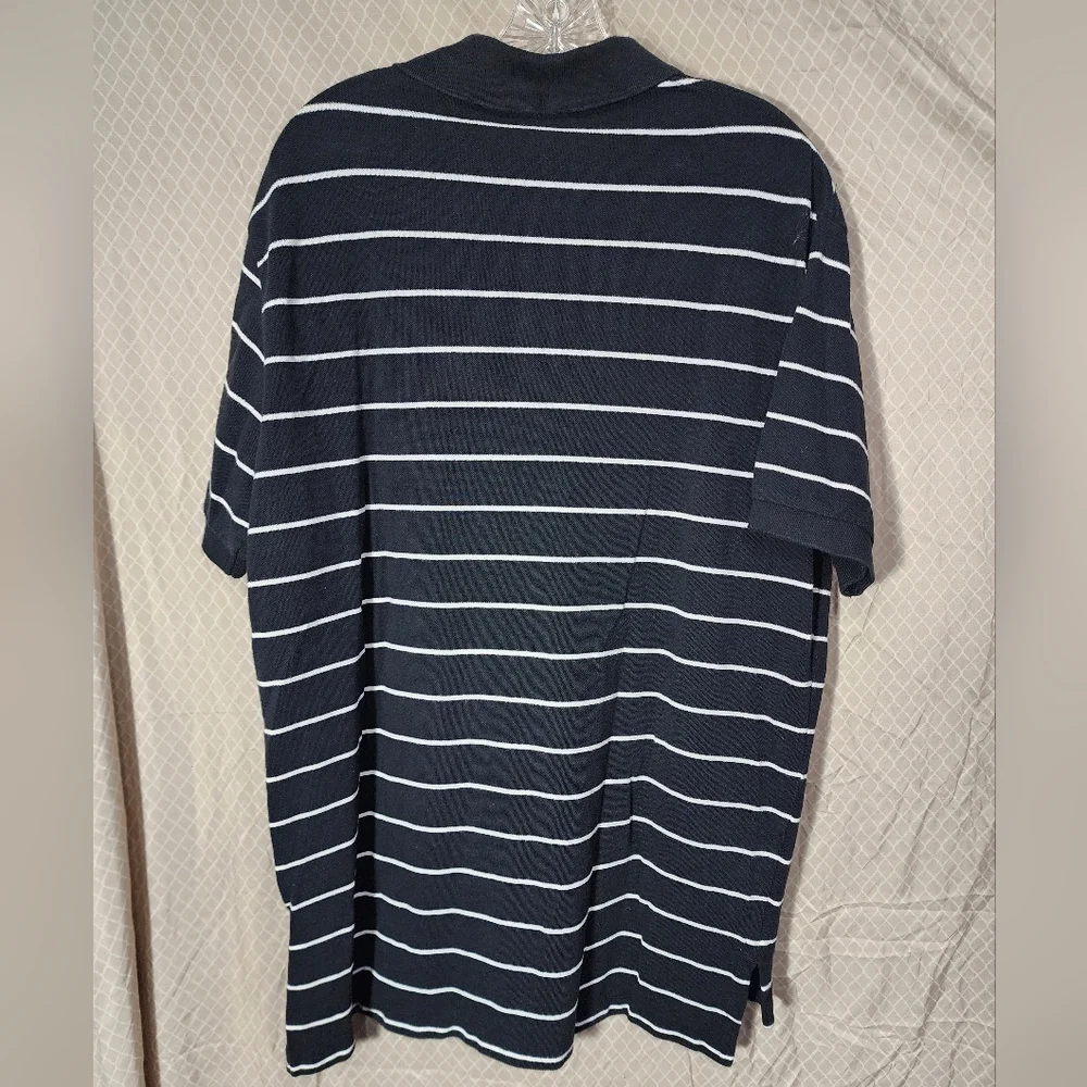 Vintage Ralph Lauren Striped 100% Cotton Polo Shirt Men's Large Used