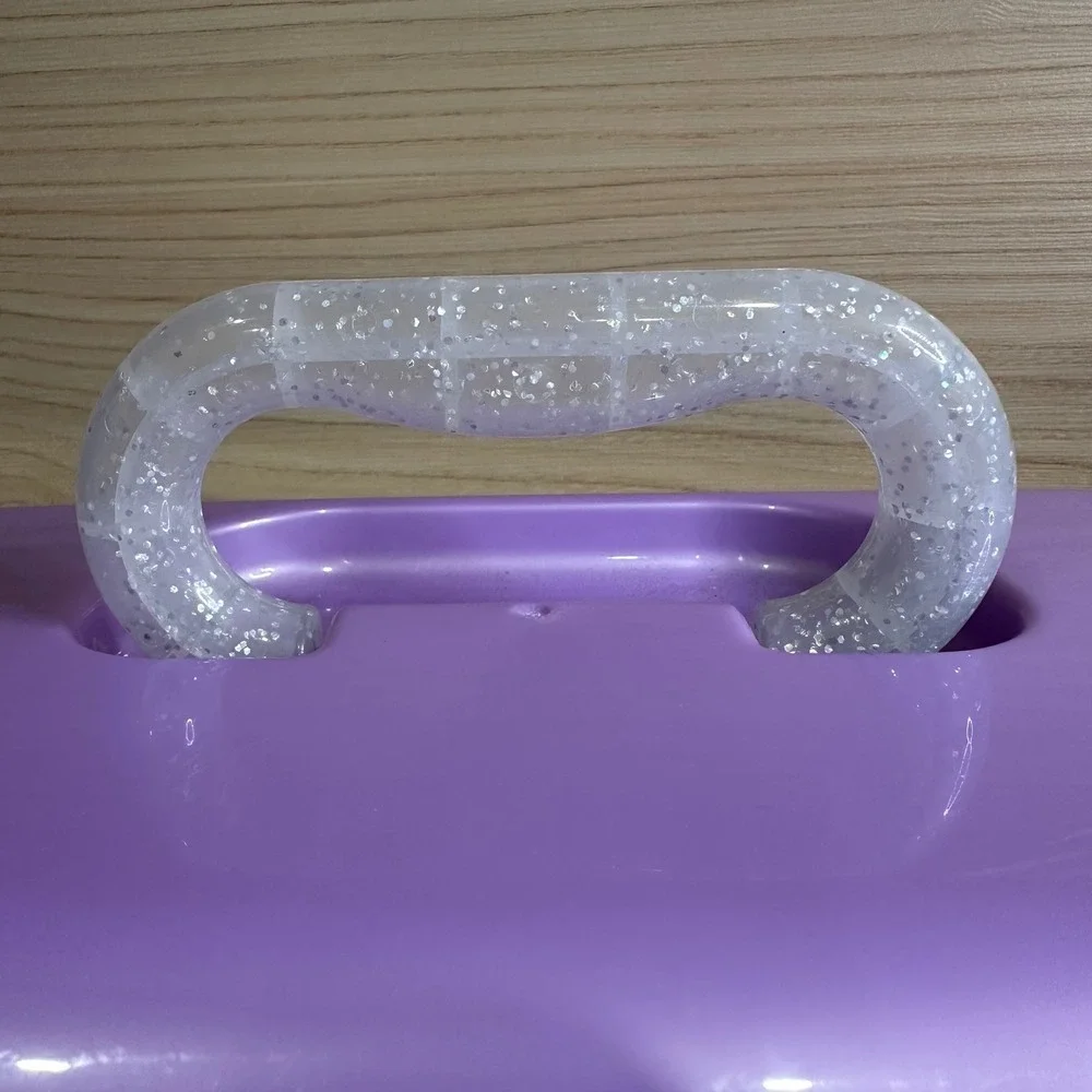 Horizon Group USA Purple Glitter Handle Makeup Case Organizer Storage Box
