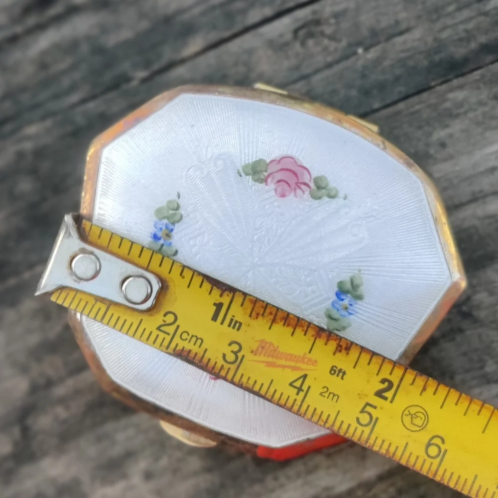Antique Guilloche Enameled Compact