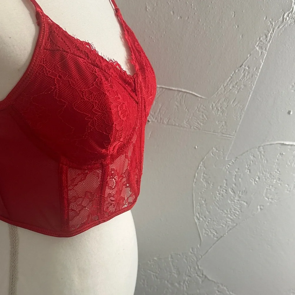 Chic Red Lace Bralette
