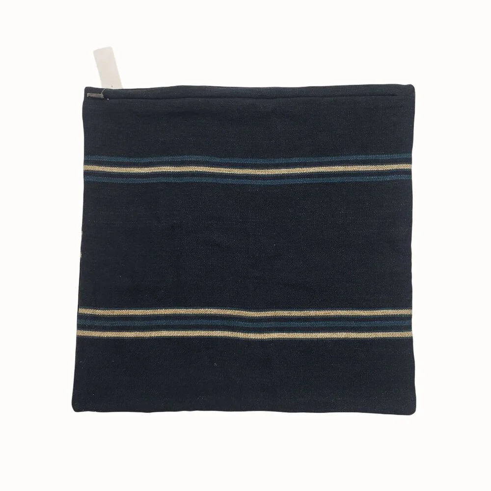 Ralph Lauren Home Mathers Throw Pillow Cover Blue Linen Zip Closure 22 x 22 Inch