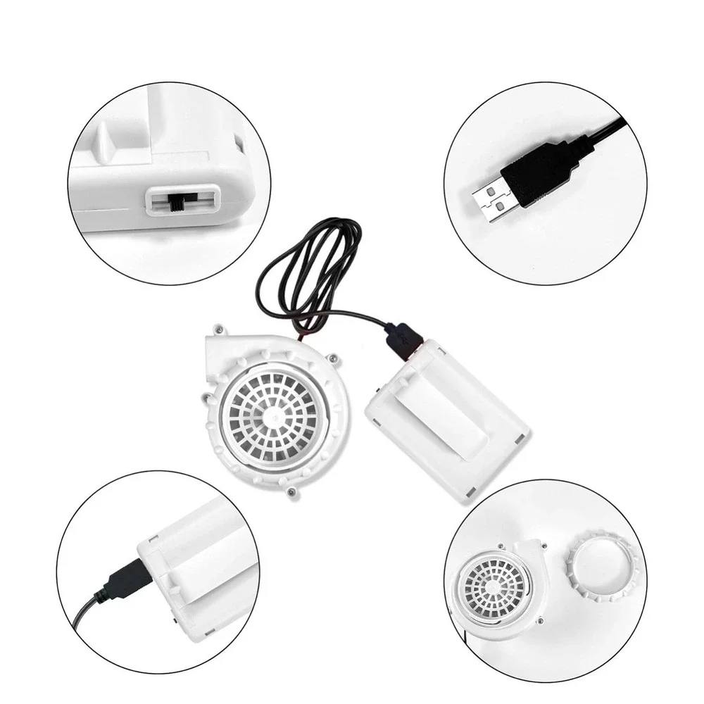 2 Pack White Inflatable Costume Fan for Halloween Inflatable