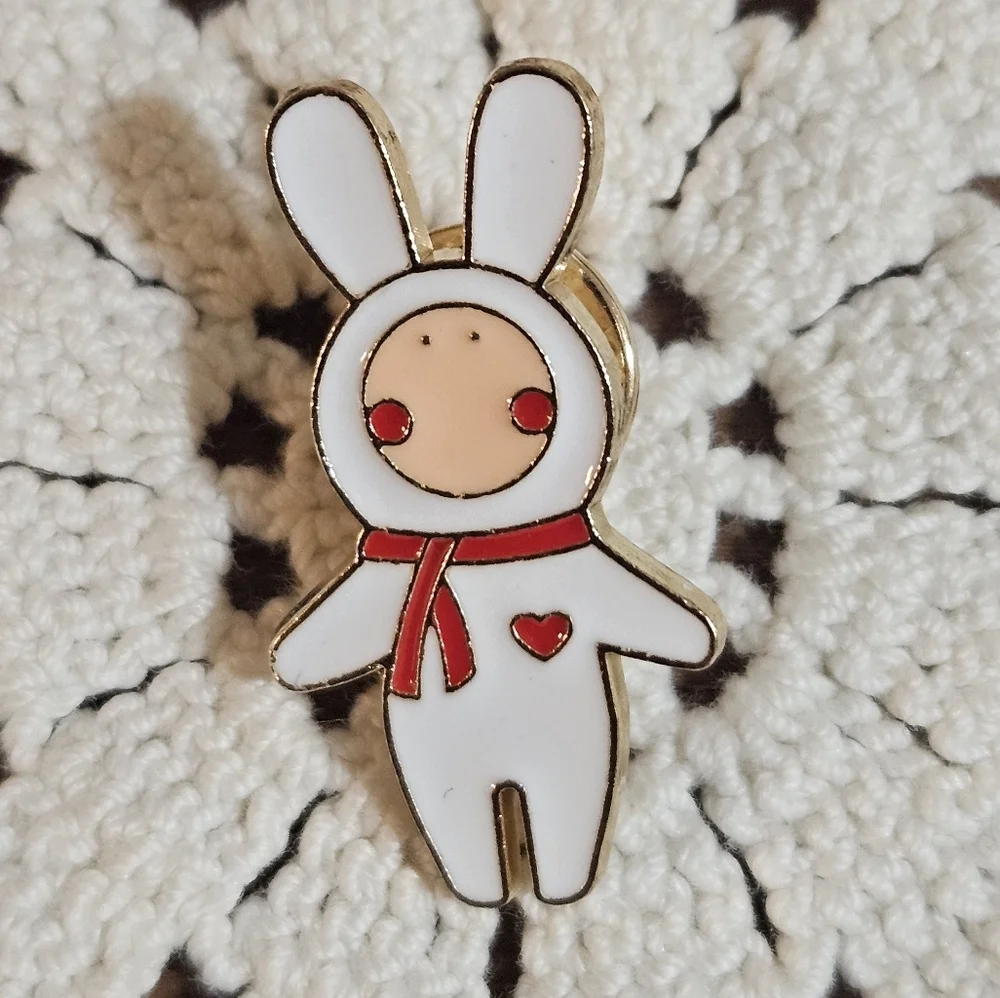 Hand Crafted Valentine's Bunny Pin Enamel Easter Lapel Pin LGBTQA+ Expression