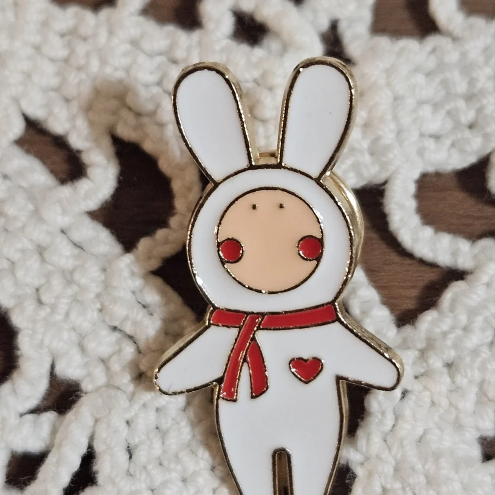 Hand Crafted Valentine's Bunny Pin Enamel Easter Lapel Pin LGBTQA+ Expression