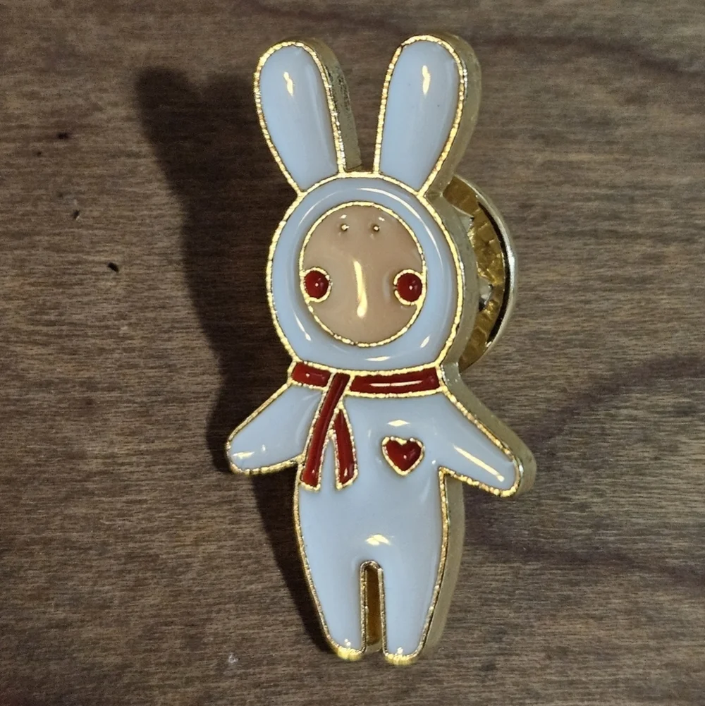Hand Crafted Valentine's Bunny Pin Enamel Easter Lapel Pin LGBTQA+ Expression