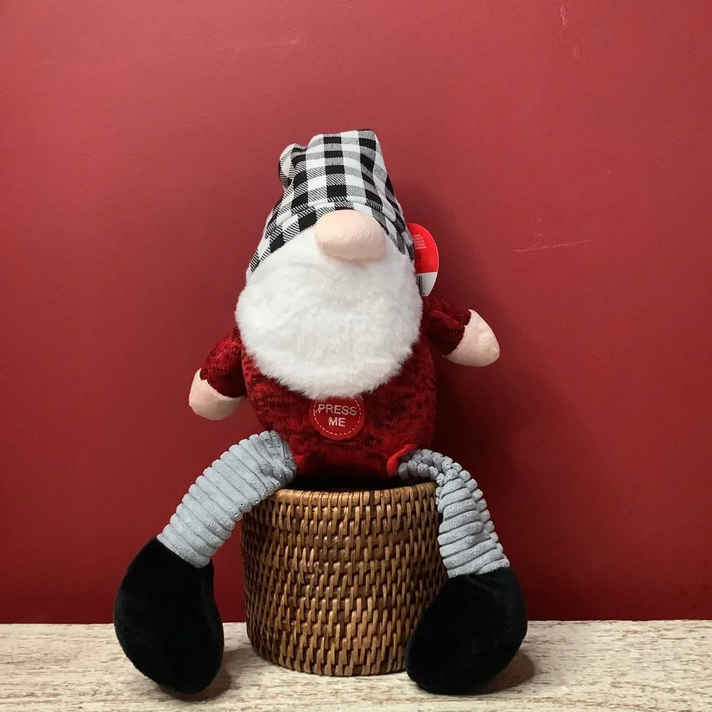Pet Shoppe SANTA Plush Dog Toy Push Belly& My Hat Pops Up Legs Pull Back & Forth