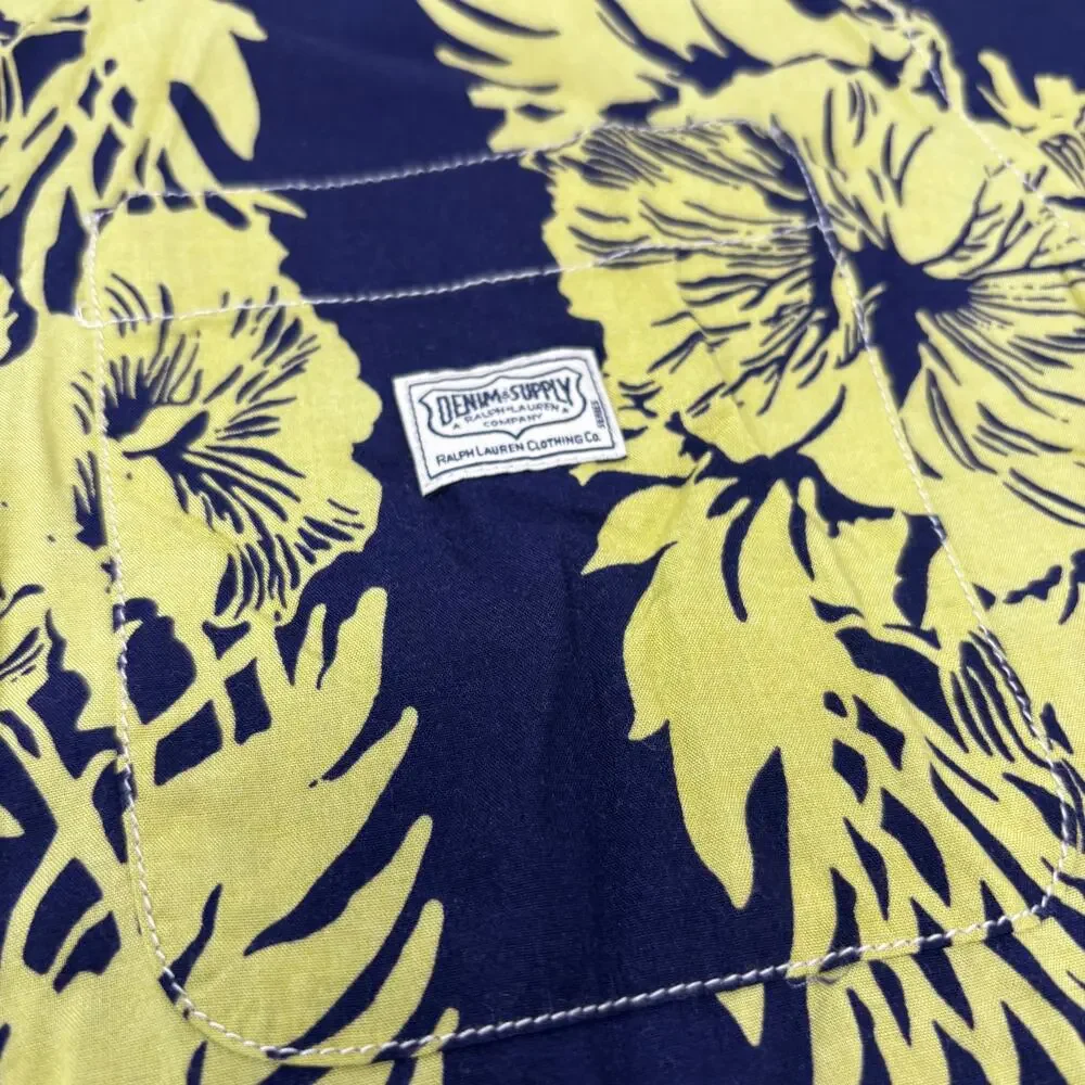Denim & Supply Ralph Lauren Medium Flower Patterned Button Up Short Sleeve Shirt