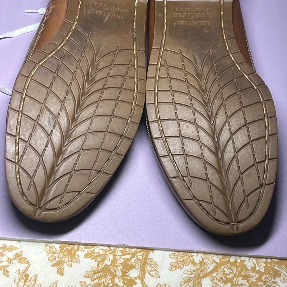 Currier & Branch Men 11 Loafers Aquatred Goodyear Soles Boat Leather Shoes Brown